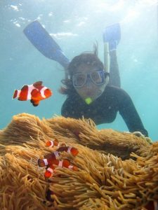 Kong enjoying the best snorkeling in bali